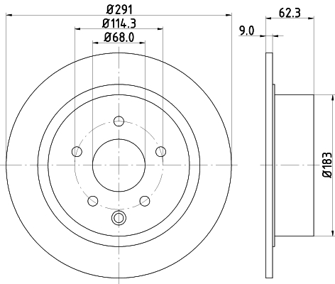 DON Bremseskive pcd19652 291mm 9mm for SAMSUNG NISSAN
