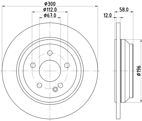 DON Bremseskive pcd19702 300mm 12mm for MERCEDES-BENZ