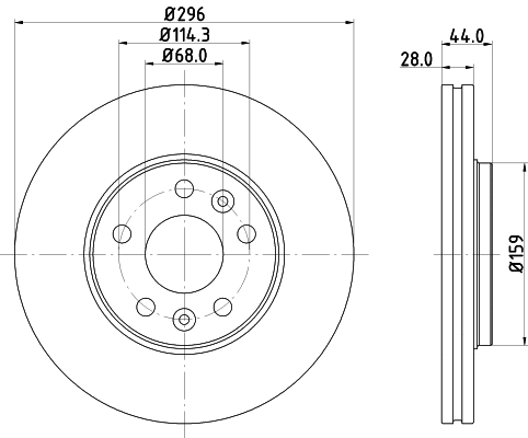 DON Bremseskive pcd22762 296mm 28mm for OPEL VAUXHALL RENAULT NISSAN FIAT