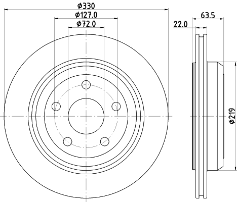 DON Bremseskive pcd21722 330mm 22mm for BUICK JEEP