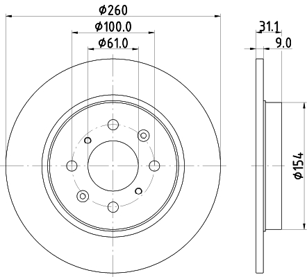 DON Bremseskive pcd19092 260mm 9mm for HONDA