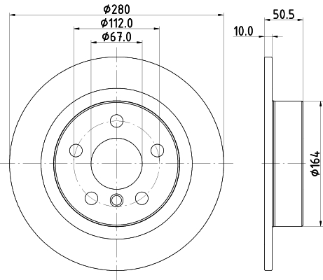 DON Bremseskive pcd23232 280mm 10mm for BMW BMW (BRILLIANCE)