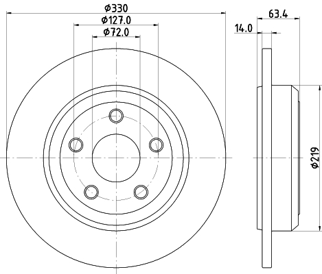 DON Bremseskive pcd23202 330mm 14mm for JEEP