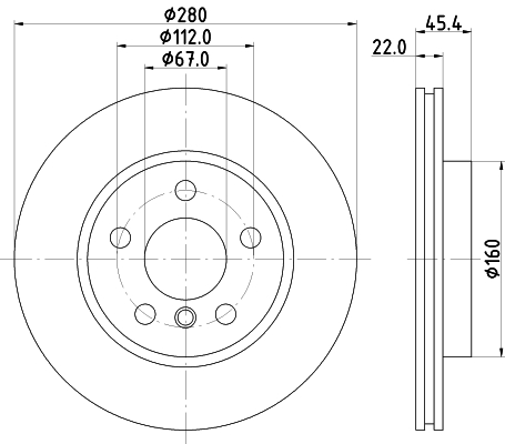 DON Bremseskive pcd20662 280mm 22mm for BMW MINI