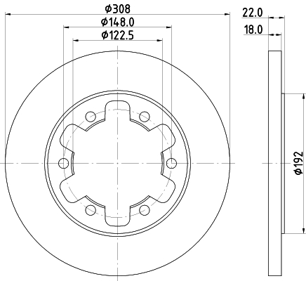 DON Bremseskive pcd19642 308mm 18mm for FORD