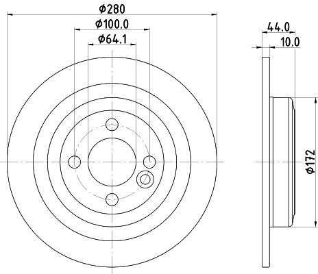 DON Bremseskive pcd15182 280mm 10mm for MINI