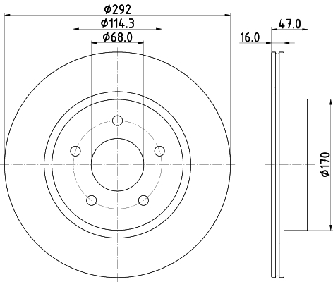 DON Bremseskive pcd23252 292mm 16mm for SAMSUNG NISSAN NISSAN (DFAC)