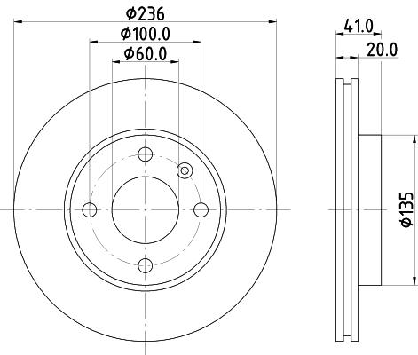 DON Bremseskive pcd22942 236mm 20mm for OPEL VAUXHALL