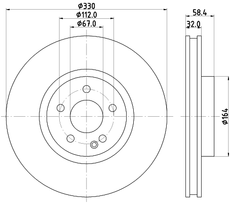 DON Bremseskive pcd22741 330mm 32mm for MERCEDES-BENZ