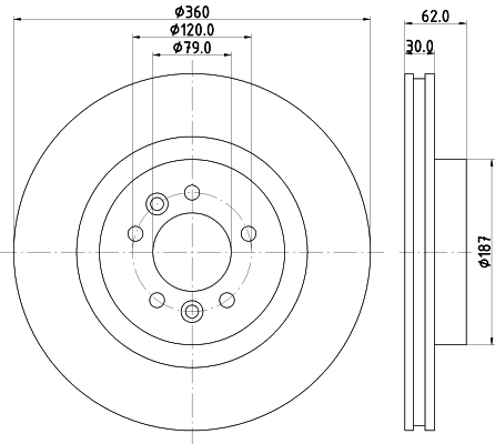 DON Bremseskive pcd22671 360mm 30mm for LAND ROVER