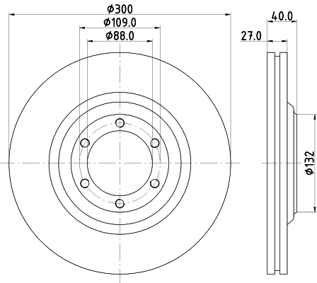 DON Bremseskive pcd18862 300mm 27mm for CHEVROLET ISUZU