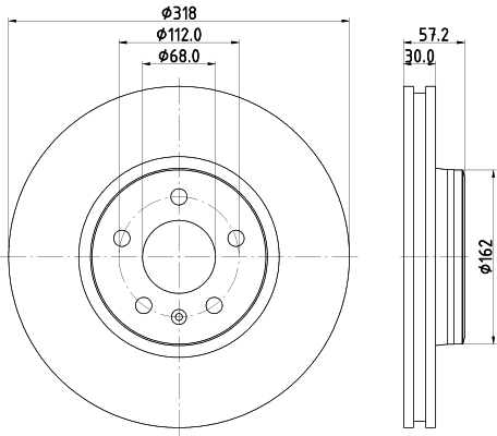 DON Bremseskive pcd20451 318mm 30mm for AUDI AUDI (SAIC) AUDI (FAW) SEAT