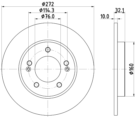 DON Bremseskive pcd23062 272mm 10mm for HYUNDAI