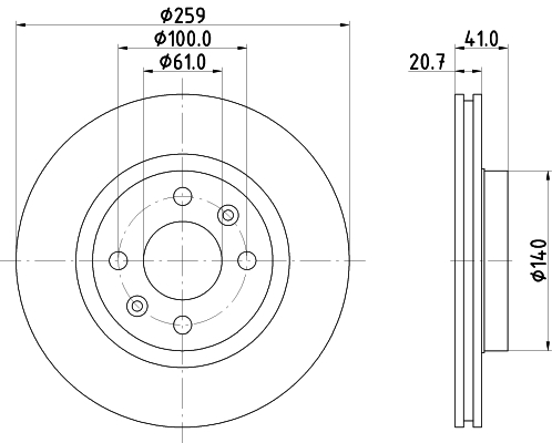DON Bremseskive pcd10182 259mm 21mm for DACIA NISSAN RENAULT
