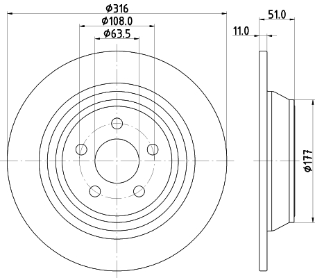 DON Bremseskive pcd22892 316mm 11mm for FORD FORD (CHANGAN) FORD USA LINCOLN