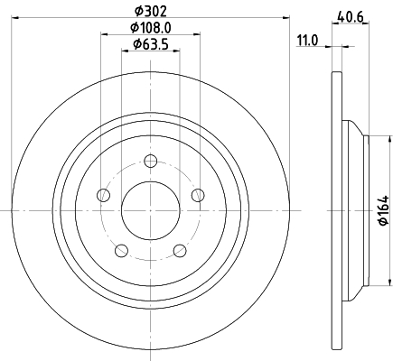 DON Bremseskive pcd22902 302mm 11mm for FORD