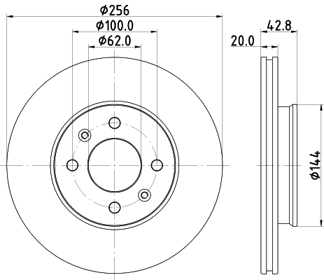 DON Bremseskive pcd23082 256mm 20mm for KIA