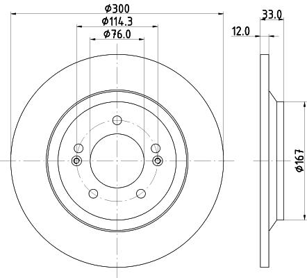 DON Bremseskive pcd17392 300mm 12mm for HYUNDAI