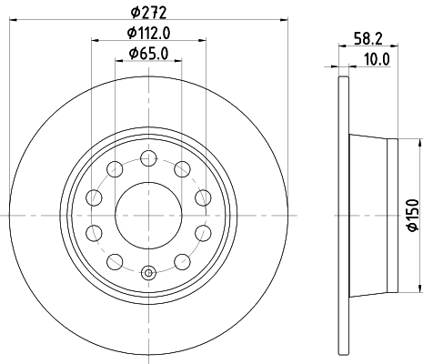 DON Bremseskive pcd17462 272mm 10mm for VW SKODA (SVW)