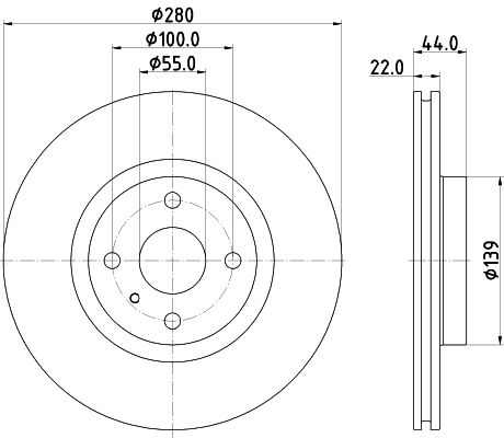 DON Bremseskive pcd17832 280mm 22mm for MAZDA FIAT