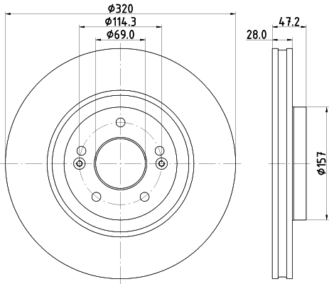 DON Bremseskive pcd19282 320mm 28mm for KIA