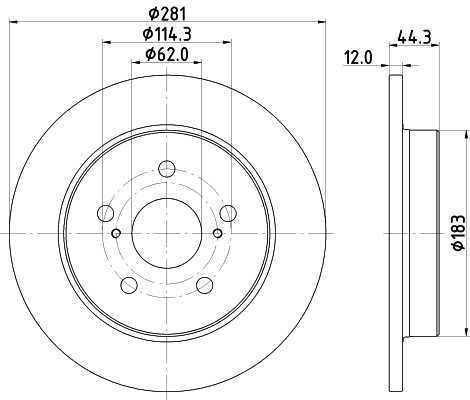 DON Bremseskive pcd19812 281mm 12mm for TOYOTA TOYOTA (GAC) LEXUS TOYOTA (FAW)