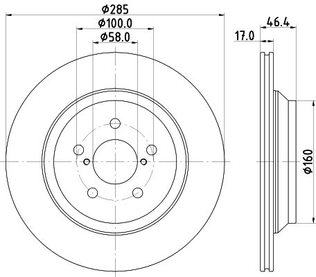 DON Bremseskive pcd19402 285mm 17mm for SUBARU