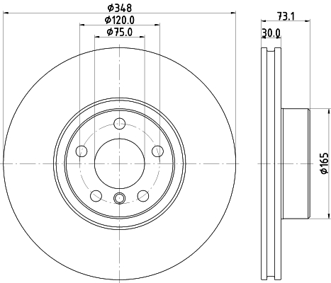 DON Bremseskive pcd20421 348mm 30mm for BMW