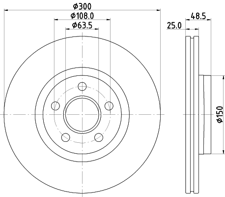 DON Bremseskive pcd21802 300mm 25mm for FORD