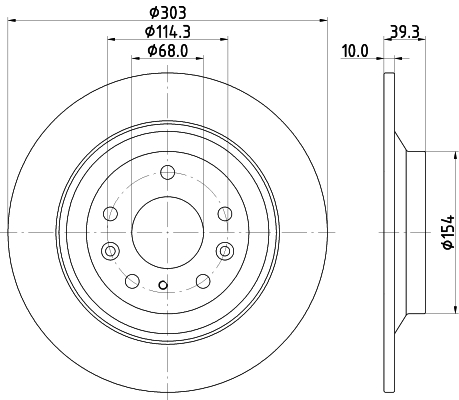 DON Bremseskive pcd21772 303mm 10mm for MAZDA