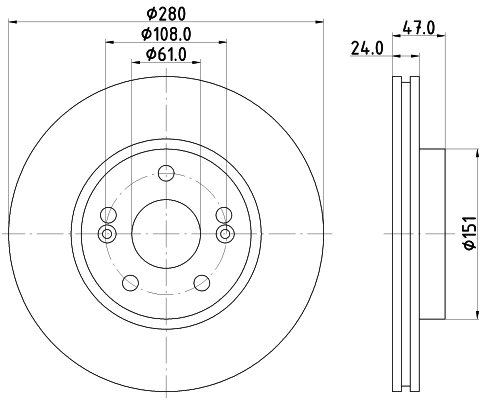 DON Bremseskive pcd21302 280mm 24mm for RENAULT