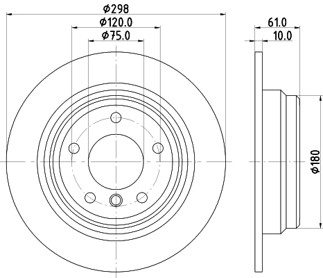 DON Bremseskive pcd12382 298mm 10mm for BMW