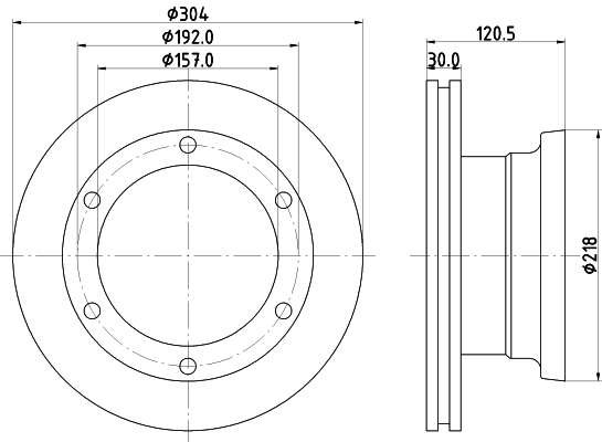 DON Bremseskive cvd548 304mm 30mm for MERCEDES-BENZ