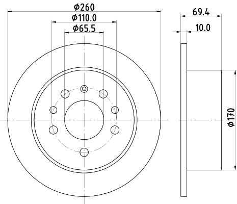 DON Bremseskive pcd15982 260mm 10mm for OPEL SAAB VAUXHALL