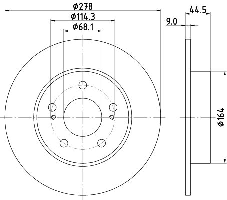 DON Bremseskive pcd21002 278mm 9mm for SAMSUNG NISSAN