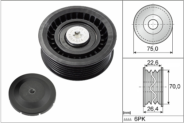 SCHAEFFLER INA Medløberhjul, multi-V-rem 532034410 for MINI
