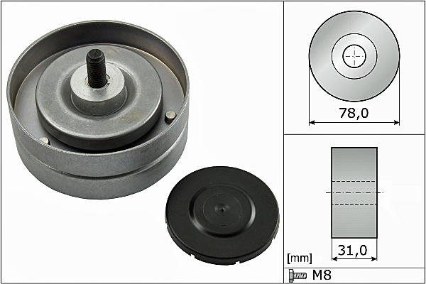 SCHAEFFLER INA Medløberhjul, multi-V-rem 532046310 for VW