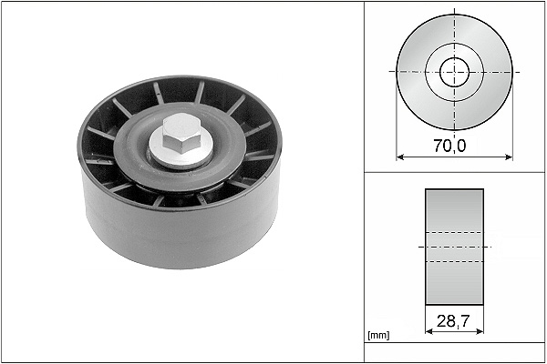 SCHAEFFLER INA Medløberhjul, multi-V-rem 532025410 for FORD