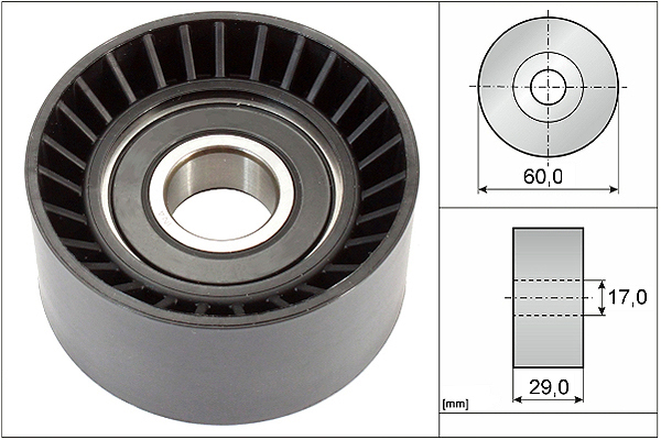 SCHAEFFLER INA Medløberhjul, multi-V-rem 532036420 for VAUXHALL VOLVO GENERAL MOTORS DACIA MITSUBISHI NISSAN