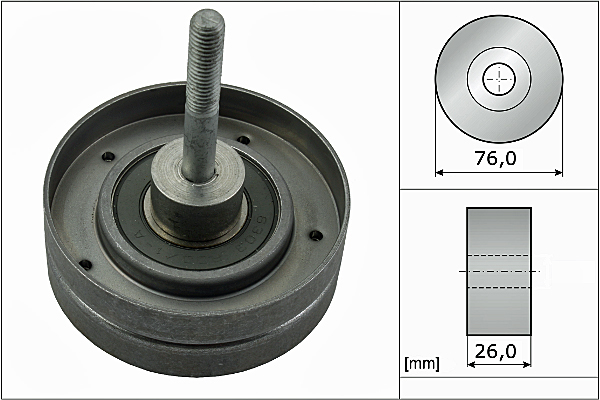 SCHAEFFLER INA Medløberhjul, multi-V-rem 532035130 for VOLVO