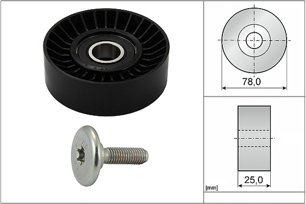 SCHAEFFLER INA Medløberhjul, multi-V-rem 532043910 for PEUGEOT (DF-PSA) PEUGEOT LANCIA
