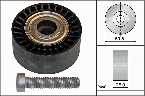 SCHAEFFLER INA Medløberhjul, multi-V-rem 532043310 for PEUGEOT FIAT
