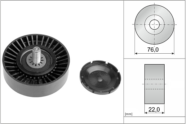SCHAEFFLER INA Medløberhjul, multi-V-rem 532032310 for KIA