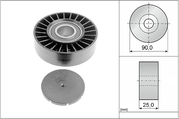 SCHAEFFLER INA Medløberhjul, multi-V-rem 532016910 for VW