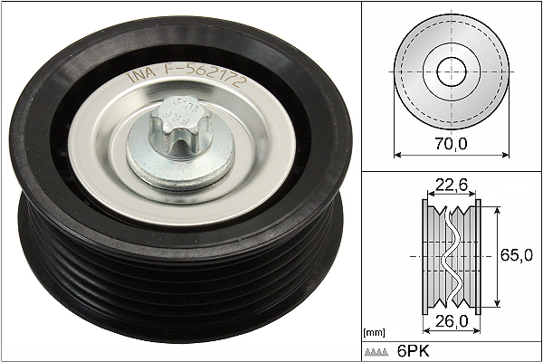 SCHAEFFLER INA Medløberhjul, multi-V-rem 532053110 for FORD OPEL FIAT SUZUKI