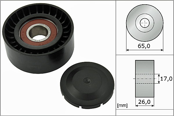 SCHAEFFLER INA Medløberhjul, multi-V-rem 532055710 for VW PORSCHE