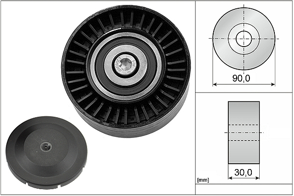 SCHAEFFLER INA Medløberhjul, multi-V-rem 532051410 for BMW