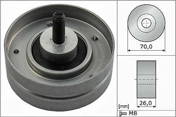 SCHAEFFLER INA Medløberhjul, multi-V-rem 532052410 for MINI