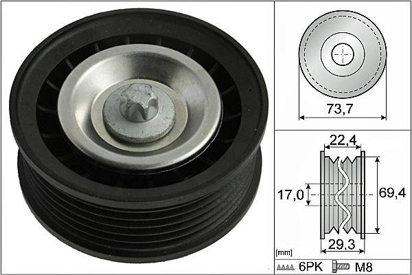 SCHAEFFLER INA Medløberhjul, multi-V-rem 532078410 for MERCEDES-BENZ