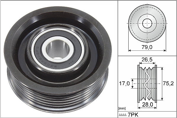 SCHAEFFLER INA Medløberhjul, multi-V-rem 532060910 for LEXUS